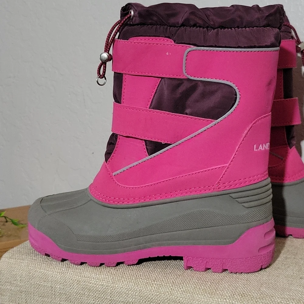 LANDS END Girls 4 Pink Winter Snow Boots
